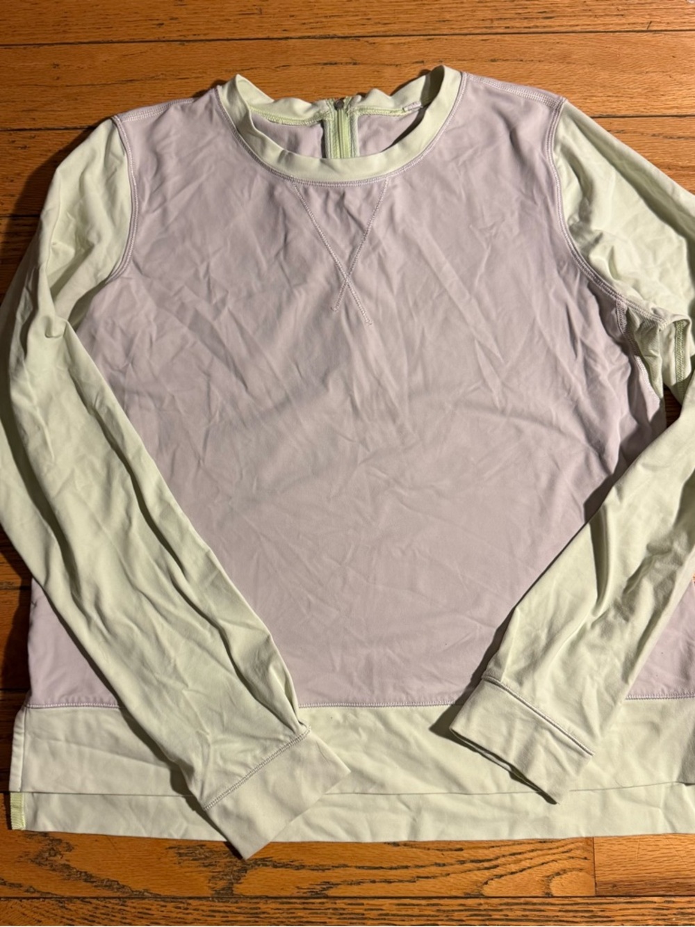 lululemon athletica gray and Light Green Long Sleeve Pullover
